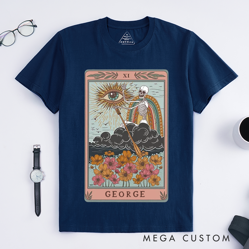Personalized Tarot Lovers Classic T-Shirts The Audacity Tarot Card Shirt Skeleton Mystical Tarot Gift For Gift Womens Mens Unisex