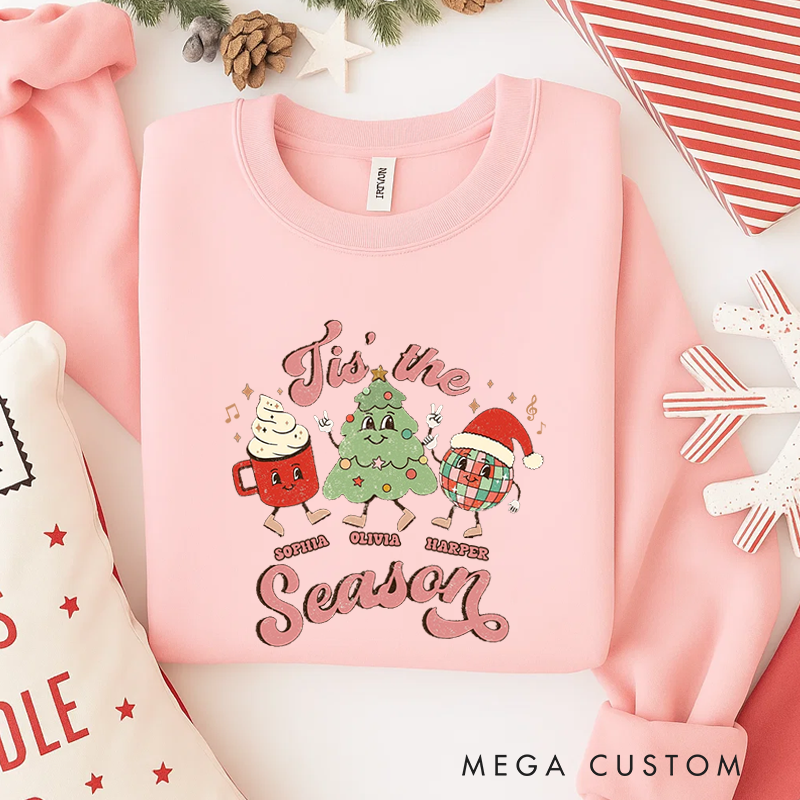 Personalized Classic Sweatshirts Tis the Season Sweatshirt Vintage Christmas Sweatshirt