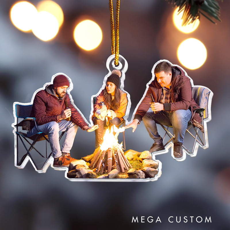 Personalized Camping Christmas Ornament Gift for Family Friends Outdoor Lover Christmas Decor Gift Travel Hiking Lovers