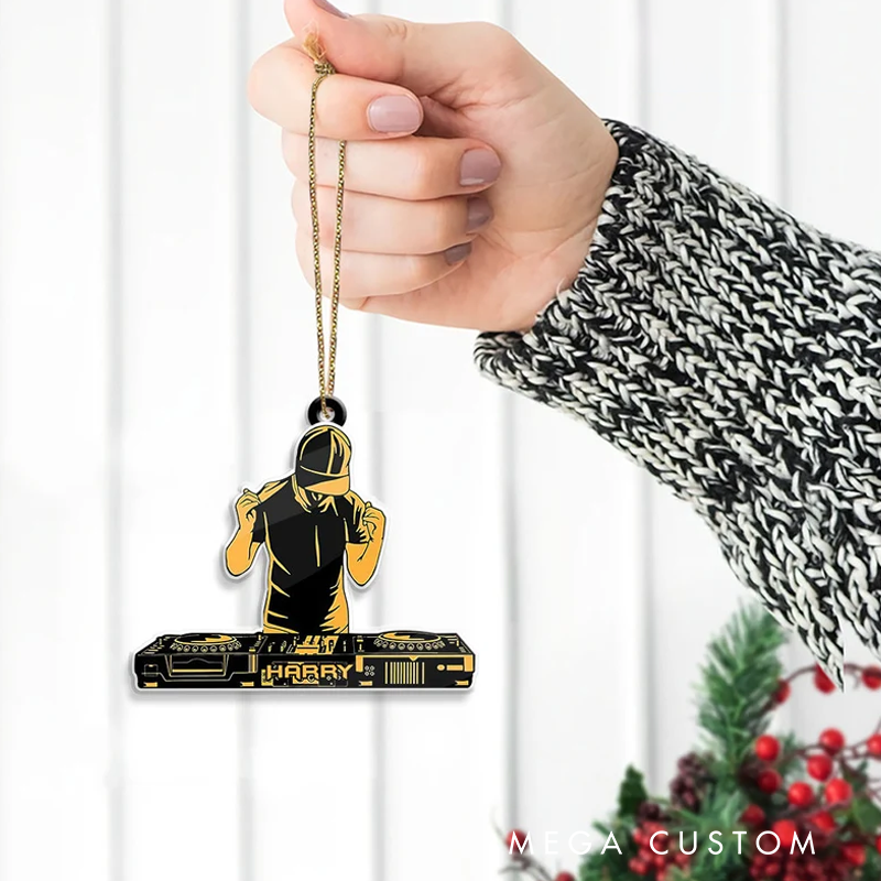 Personalized DJ Mixer Christmas Ornament Custom Playing Music Name Ornament Personalized DJ Gift Custom Name DJ Christmas Tree Ornament