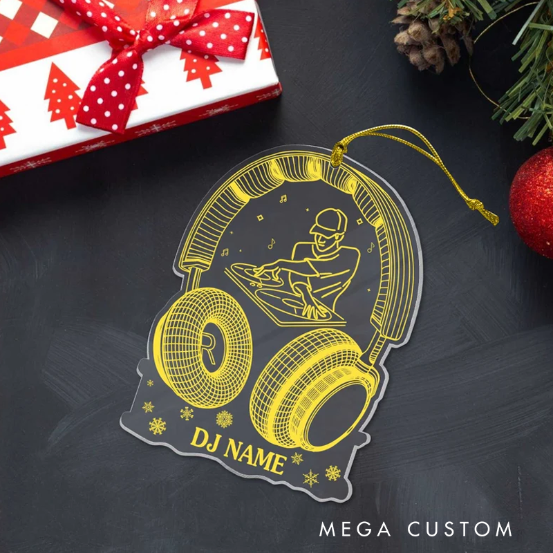 Personalized Name DJ Acrylic Ornament Gifts for DJ Players Custom DJ Mixer Ornament and Gifts