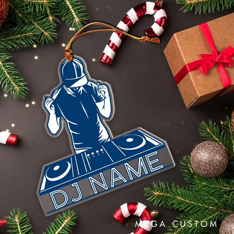 Personalized Name DJ Acrylic Ornament Gifts for DJ Players DJ Mixer Ornament