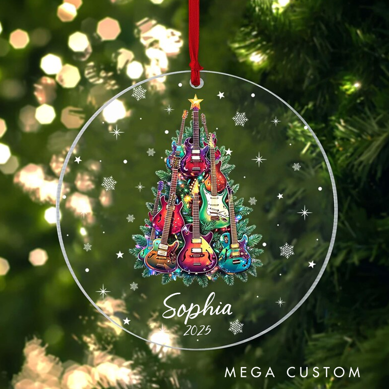 Personalized Electric Guitar Ornament Guitar Christmas Ornament Guitar Xmas Decor Christmas Gift for Music Lovers