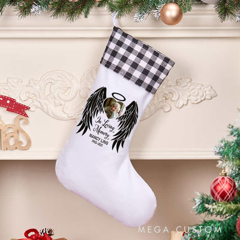 Personalized Christmas Stocking In Loving Memory Stocking Sympathy Gift for Loss of Loved One Holiday Stocking