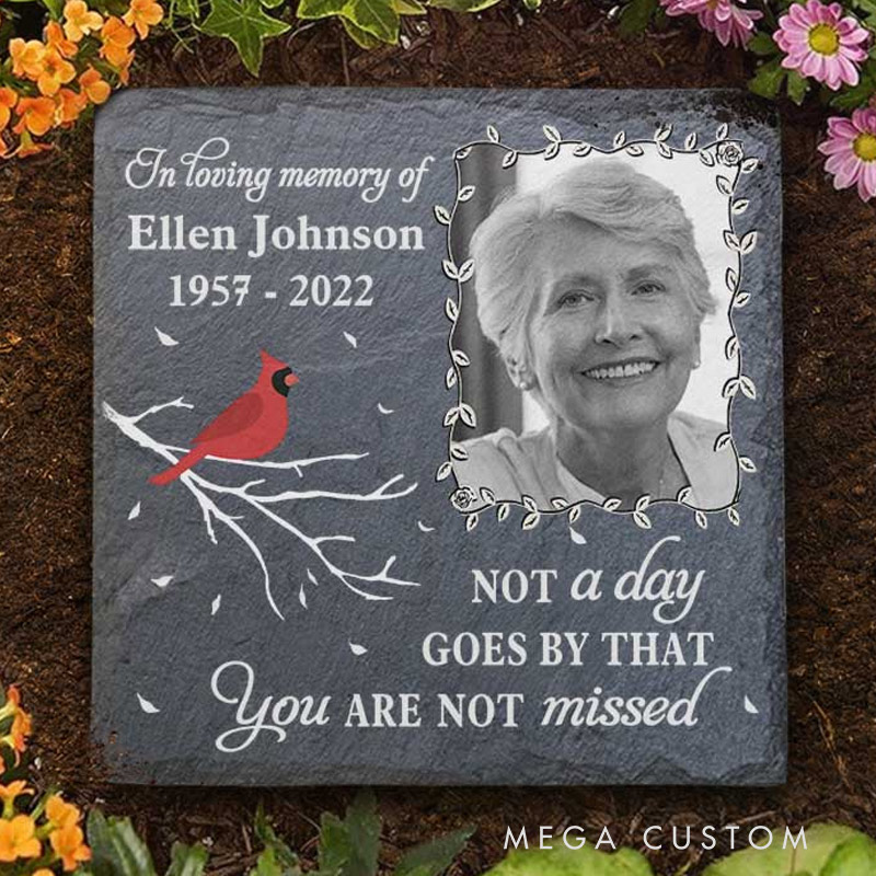 Personalized Memorial Garden Stone Not A Day Goes By That You're Not Missed Memorial Grave Marker Sympathy Gift for Loss of Loved One
