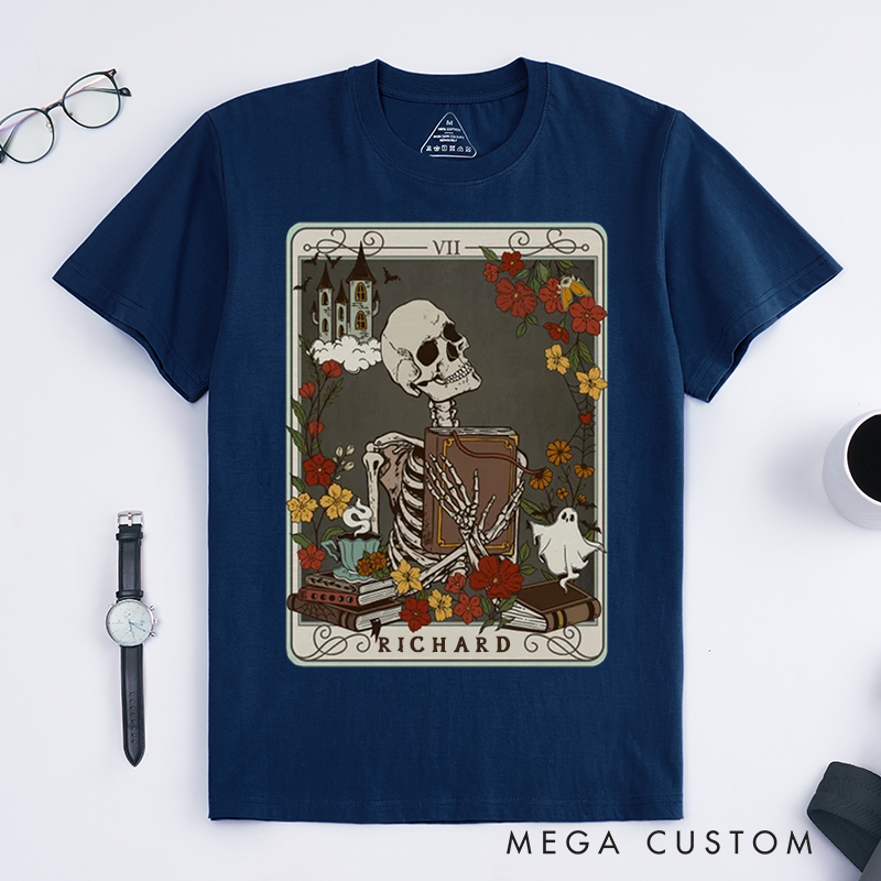 Personalized Tarot Lovers Classic T-Shirts The Reader Retro illustration style  T-shirts Gift for Reader 