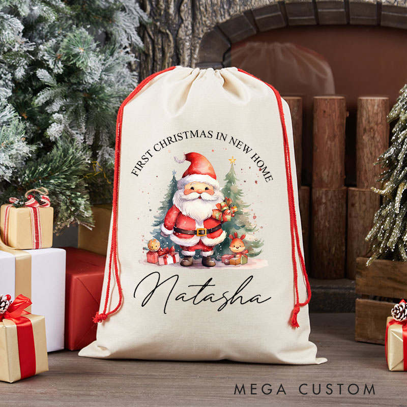 Personalised Santa Sack Christmas Bags for Kids Christmas Gift Bag with Name Holiday Gift Sack Custom Holiday Bag