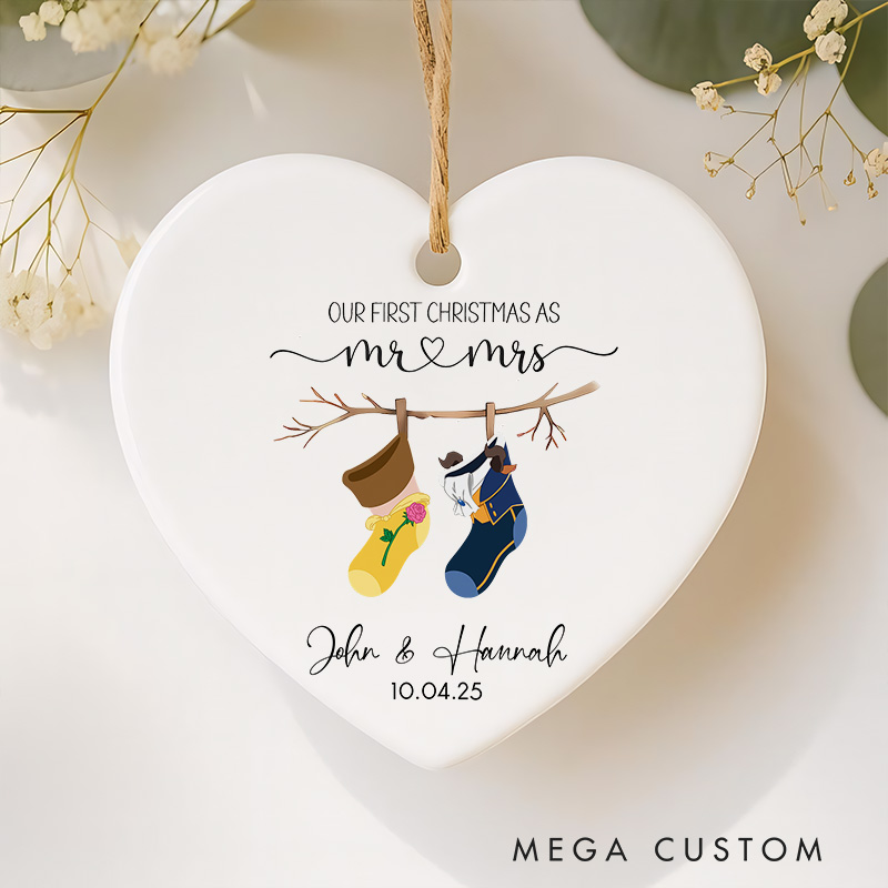 Personalized Cartoon First Christmas Married Christmas Ornament Ceramic Ornament Movie Christmas Gift Film Xmas Gift Christmas Decor