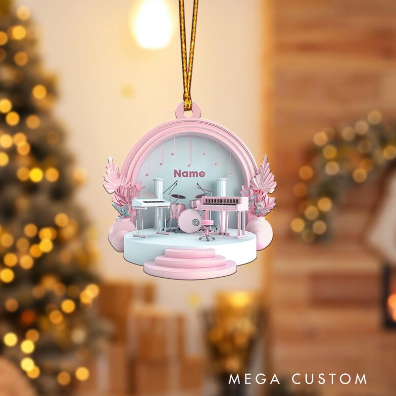 Personalized Music Room Christmas Ornament Music Studio Hanging Ornament Gift Music Studio Decor