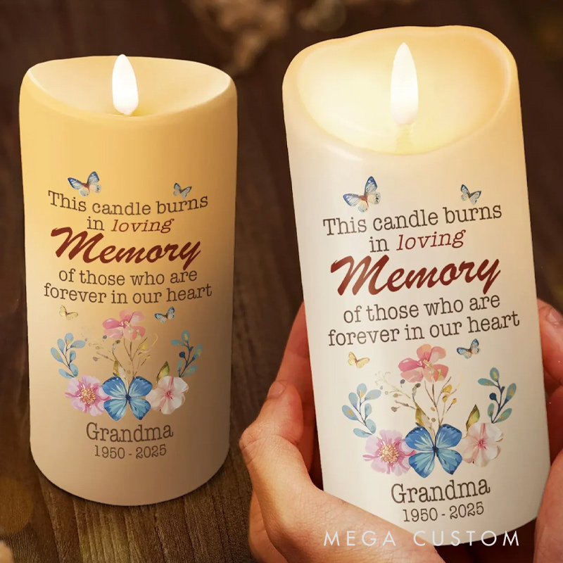 Personalized Photo LED Candle This Candle Illuminates Cherished Memories Custom Memory Flameless LED Candle Sympathy Gift