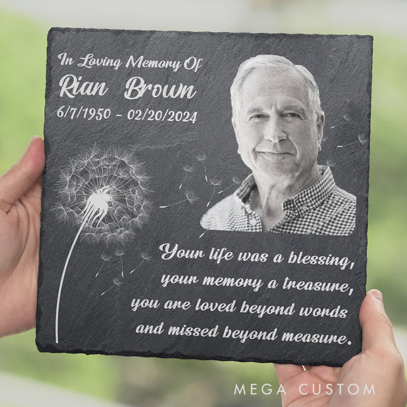 Personalized Memorial Photo Garden Stone Talk You are Loved Beyond Words Memorial Grave Marker Sympathy Gift for Loss of Loved One