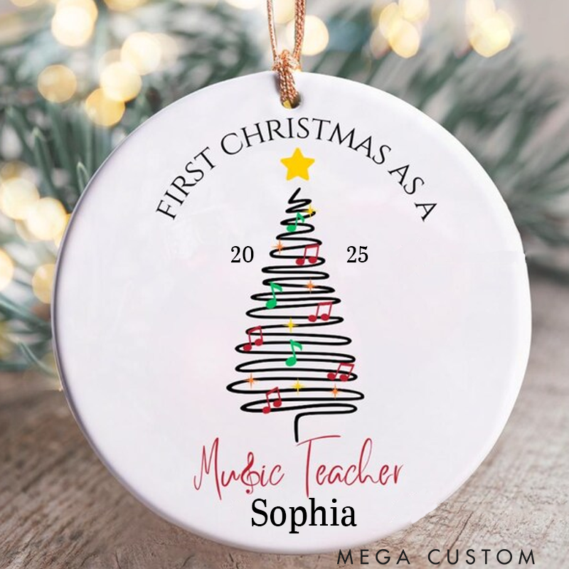 Personalized Music Christmas Ornament Custom First Christmas as a Music Lover Ornament