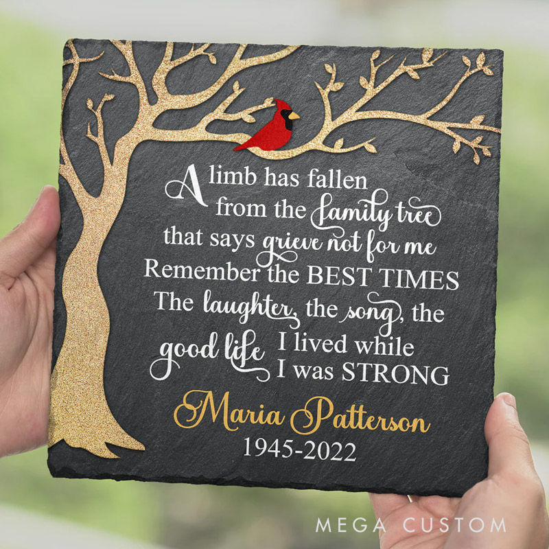 Personalized Memorial Garden Stone A Limb has Fallen Memorial Grave Marker Sympathy Gift for Loss of Loved One