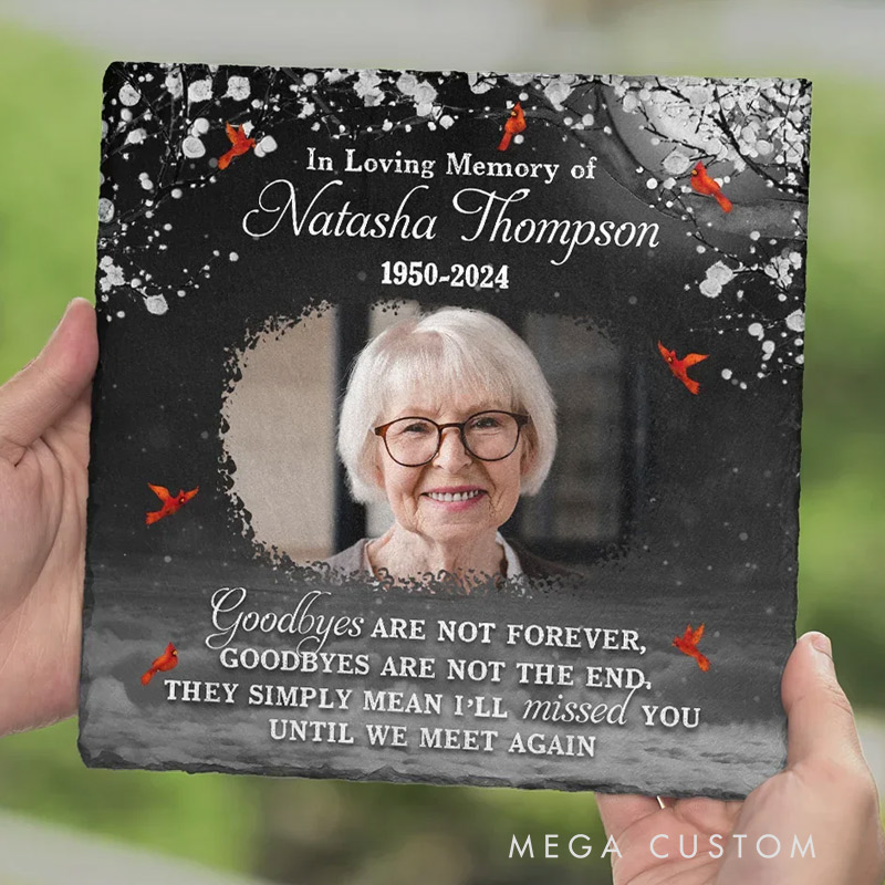 Personalized Memorial Garden Stone with Photo You Will Be Forever in Our Hearts Memorial Grave Marker Sympathy Gift for Loss of Loved One