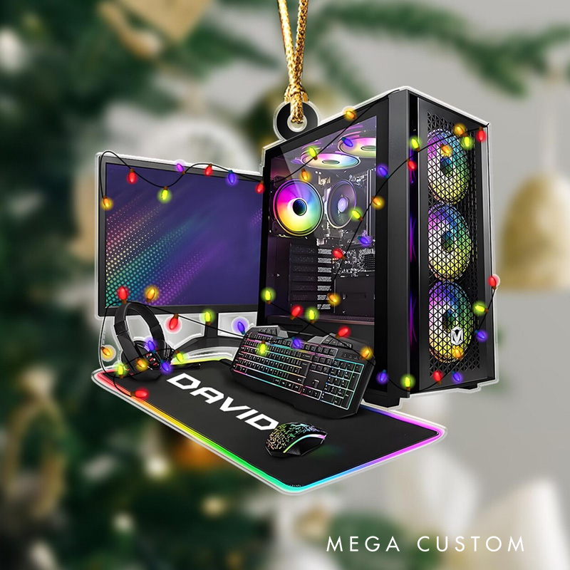 Personalized Gamer Christmas Tree Ornament Gaming Computer Christmas Ornament Gift for Geek Game Lover