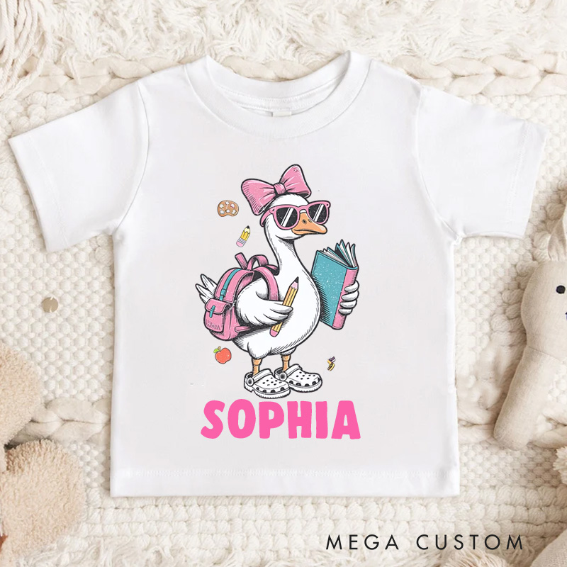 Personalized Back to School Silly Goose Kids T-Shirt 