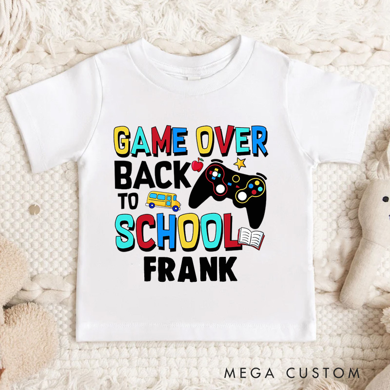 Personalized Game Over Back to School Kids T-Shirt 