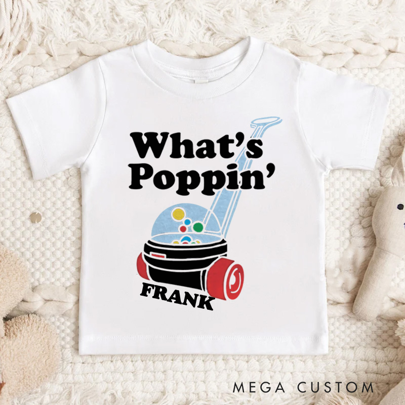 Personalized Popcorn What's Poppin Kids T-Shirt