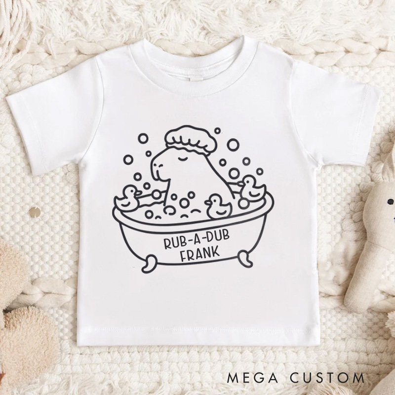 Personalized Rub-a-Dub Bathtub Humor Kids T-Shirt