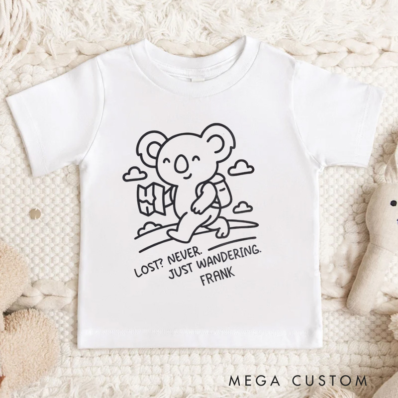 Personalized Lost Never Just Wandering Monkey Kids T-Shirt