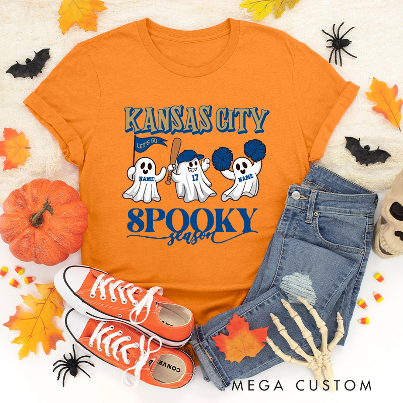Personalized Kansas City Spooky Season T-Shirt with Custom Text  