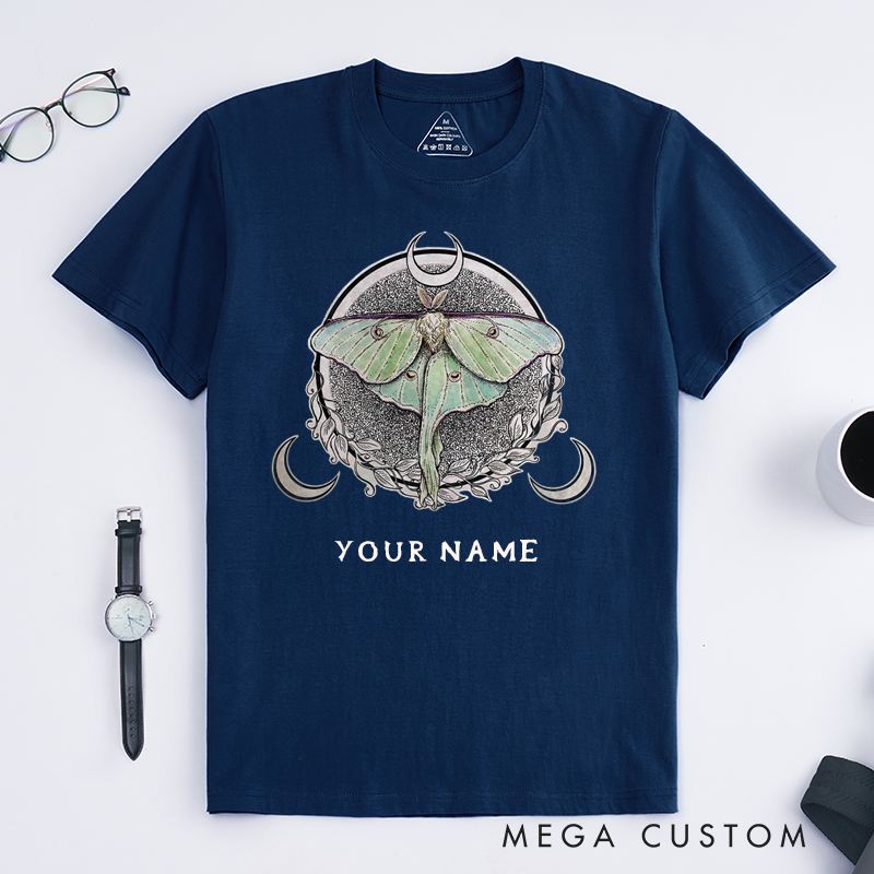Personalized Tarot Lovers Classic T-Shirts Moon Magic Art Journal Lunar Moth Retro Gift Clothing