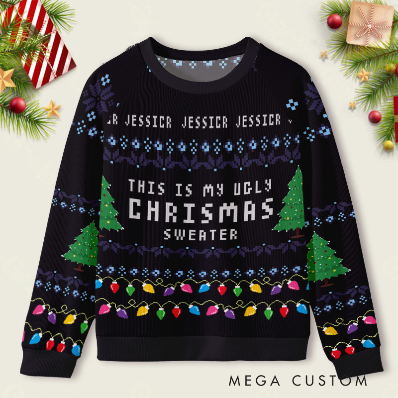 Personalized This Is My Ugly Christmas Sweater Kids Ugly Christmas Sweater