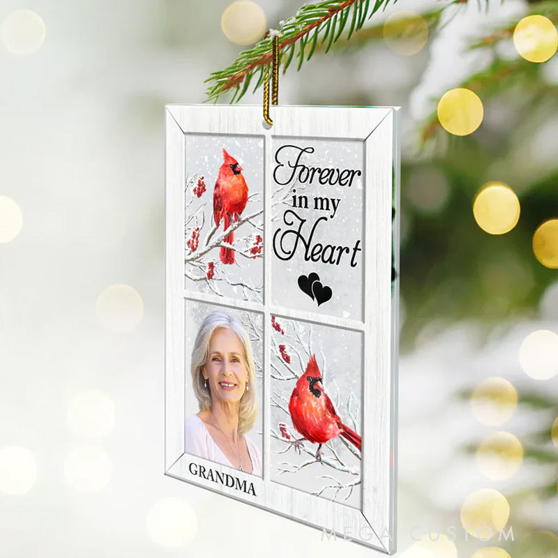 Personalized Memorial Photo Ornament I am Always with You Cardinal Memorial Ornament Custom Shaped Acrylic Ornament