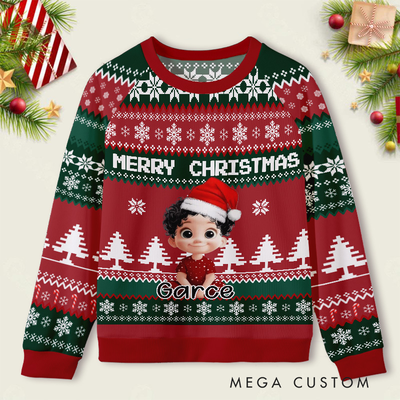 Personalized Merry Christmas Kids Ugly Christmas Sweater