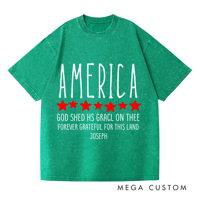 Personalized Washed T-Shirts God Shed His Grace on Thee T-Shirt