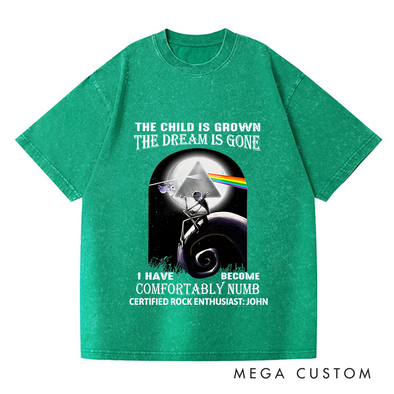 Personalized Washed T-Shirts The Child Is Grown the Dream Is Gone I Have Comfortably Numb T-Shirt