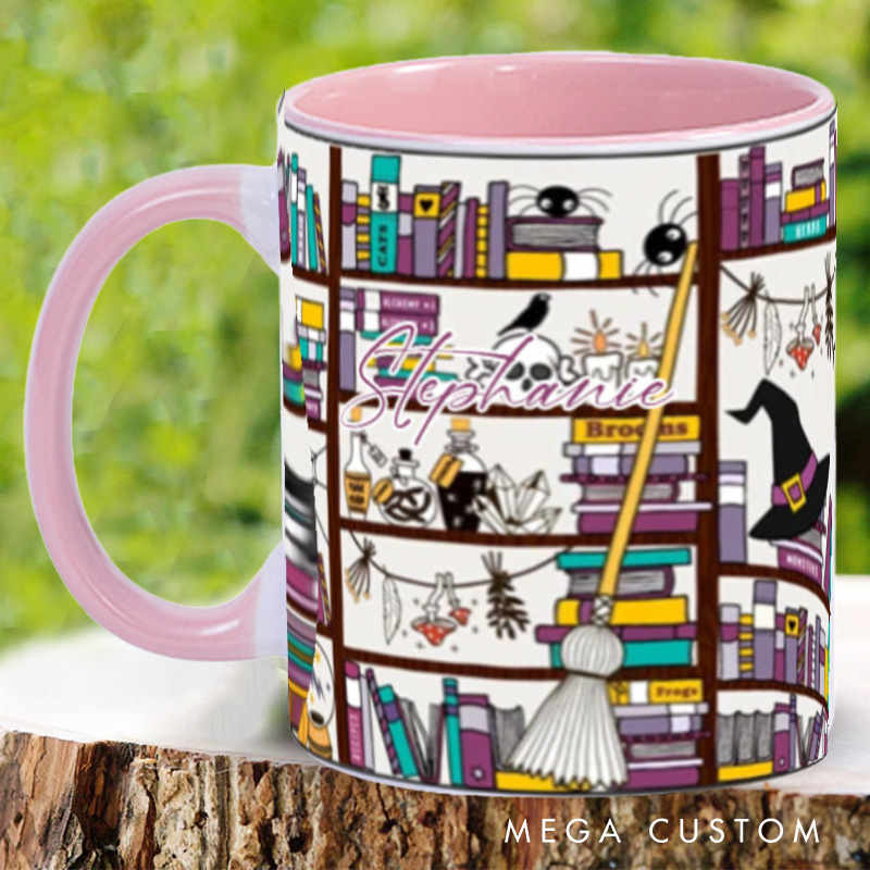 Personalized Witchy Gothic Bibliophile Mugs Custom Halloween Book Mug with Name Spooky Bookish Mug Book Lover Gift Reader Halloween Gift
