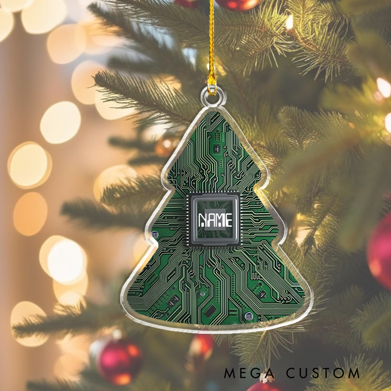 Personalized Circuit Board Christmas Tree Ornament Technology Electronics Enthusiast Christmas Decor Gift for Geek Lover