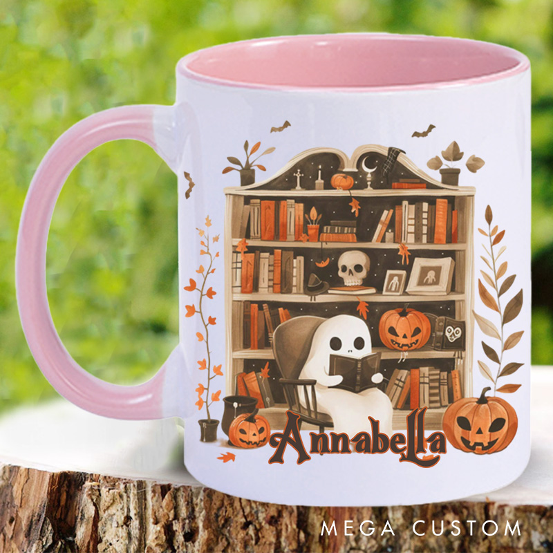 Personalized Reading Ghost Mugs Custom Ghostly Bookish Mug with Name Book Lover Gift Reading Lover Gift Halloween Gift