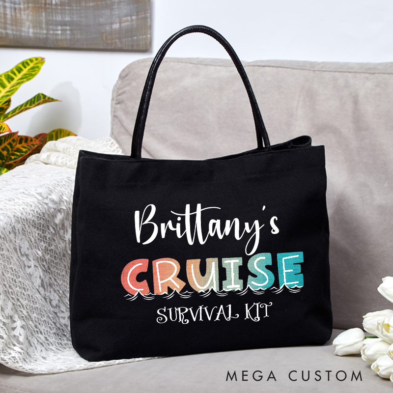 Personalized Cruise Survival Kit Tote Bag Gifts for Traveling Lovers Vacation Tote Bag Travel Tote Bag Gift for Traveler