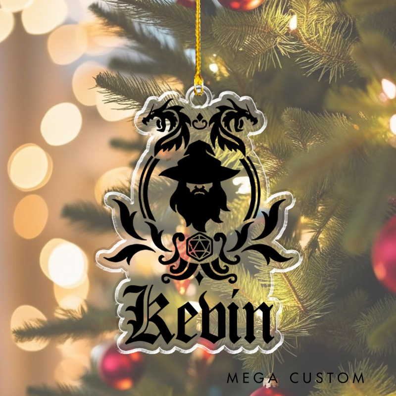 Personalized D&d Christmas Decoration Lover of Wizards Magic and Role Playing Games Ornament Gift for Geek Game Lover