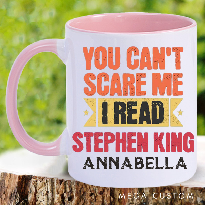 Personalized You Can't Scare Me I Read Books Mugs Custom Coffee Mug with Name Librarian Mug Book Lover Gift for Bookish Gift Library Gift