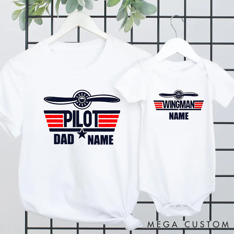 Personalized Father's Day Gift Pilot Theme Pattern Design Matching Outfit