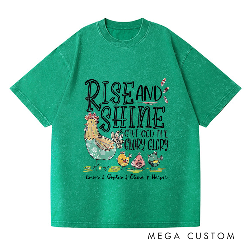 Personalized Washed T-Shirts Rise and Shine Give God the Glory Glory T-Shirt