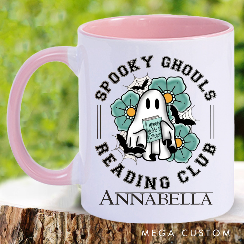 Personalized Spooky Ghoul Reading Club Mugs Spooky Book Reader Coffee Mug with Name Ghost Mug Book Lover Gift for Librarian Gift