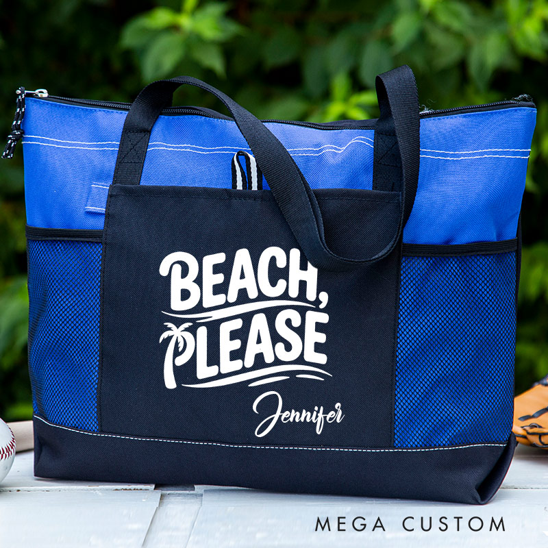 Personalized Beach Please Tote Bag Canvas Tote Travel Bag Gift for Traveling Lovers Vacation Gift