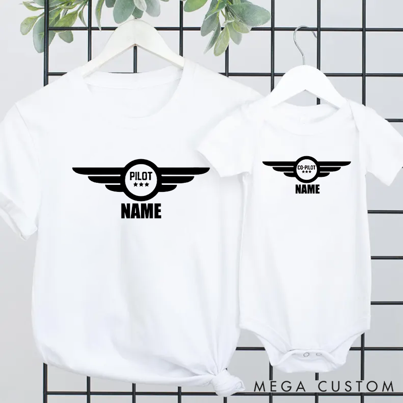 Personalized Father's Day Gift Pilot Theme Wing Pattern Minimally Design Matching Outfit