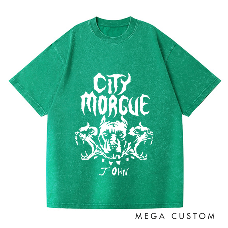 Personalized Washed T-Shirts Fierce and Edgy Artistic Skull and Beast T-Shirt