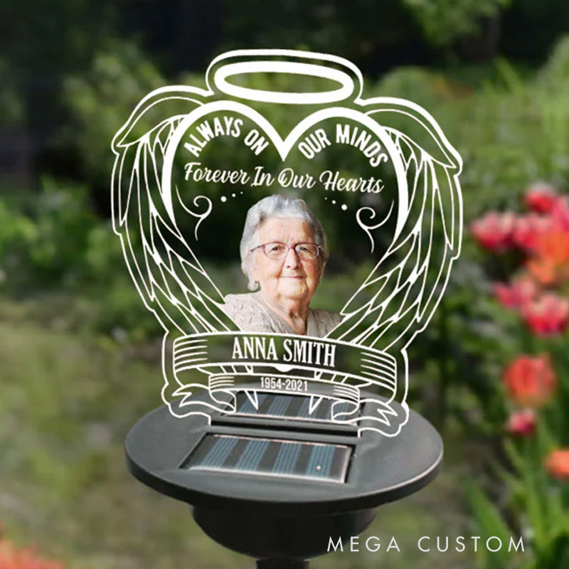 Personalized Solar Outdoor Lights Garden Decor Solar Lights for Grave Grave Decorations Memorial Gifts For Loss of Loved One