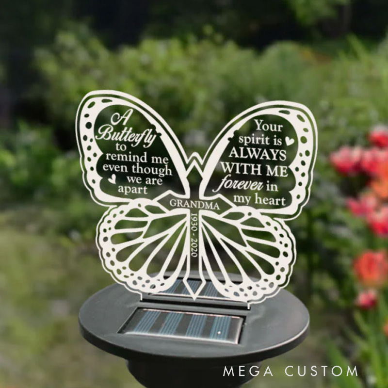 Personalized Solar Outdoor Lights Garden Decor Solar Lights for Grave Grave Decorations Your Spirit Is Always With Me Memorial Gifts 