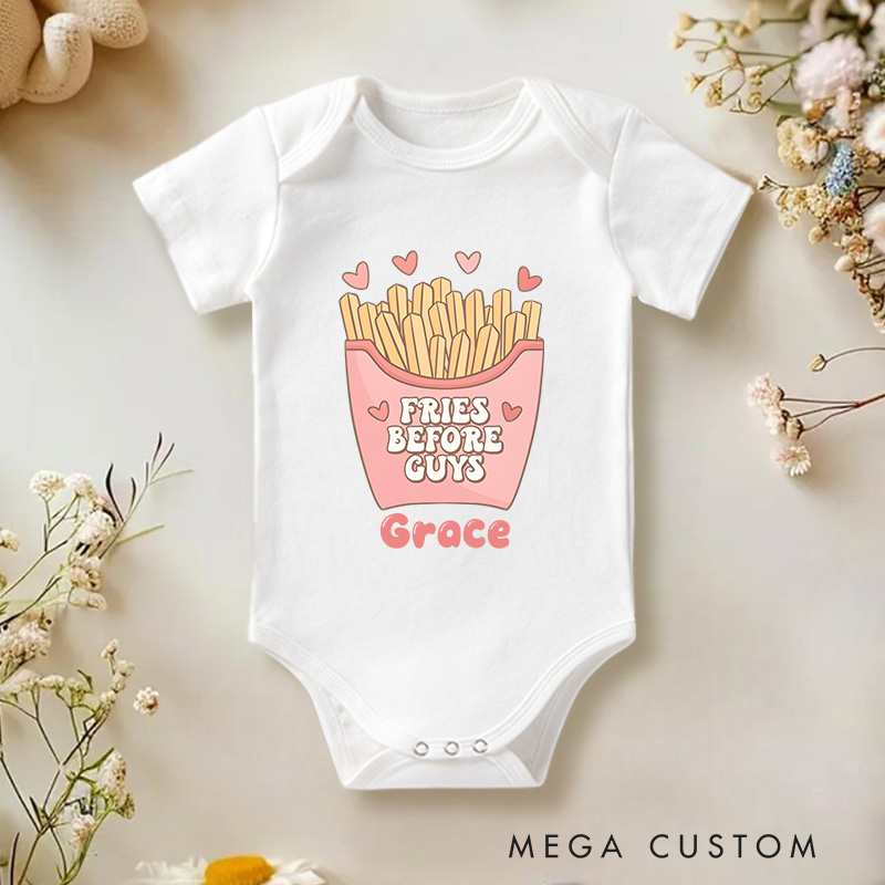 Personalized Fries Before Guys Natural Baby Onesie Funny Baby Gift