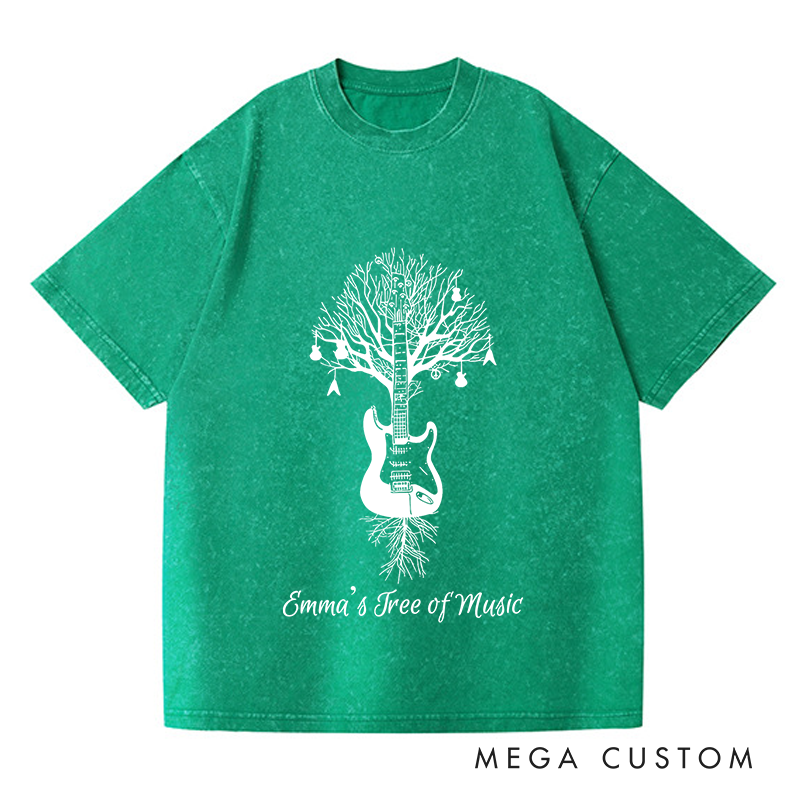 Personalized Washed T-Shirts Drum Kit T-Shirt Musical Drummer Tree Percussion in All Sizes T-Shirt