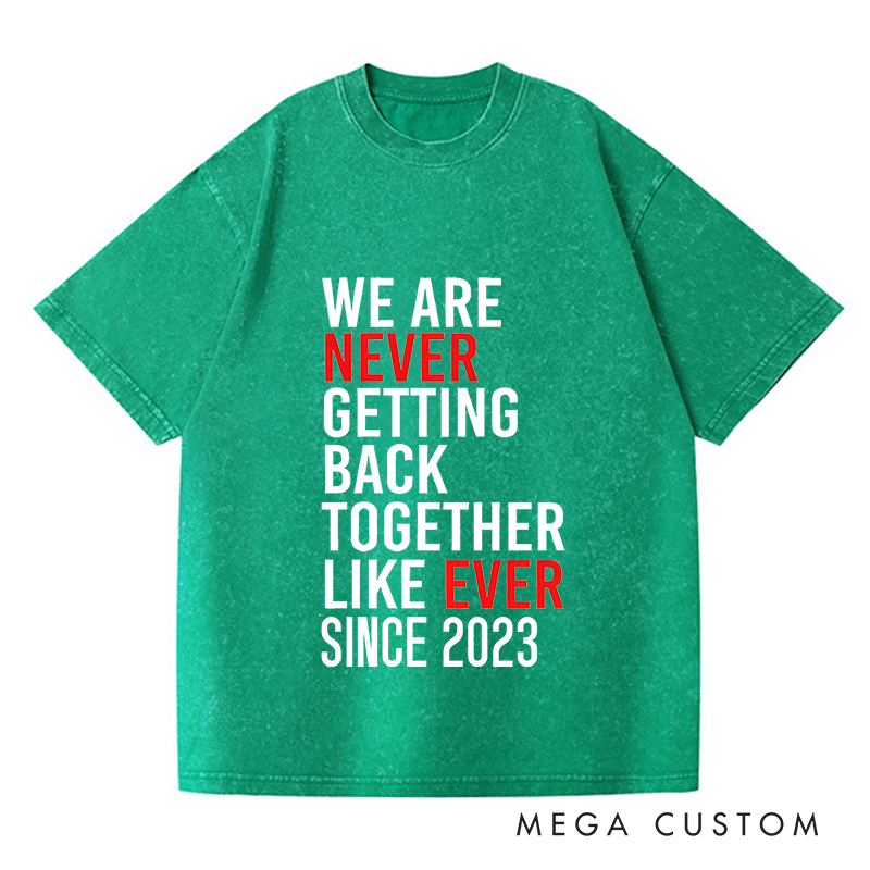 Personalized Washed T-Shirts We Are Never Ever Getting Back Together like Ever Since 2023 T-Shirt
