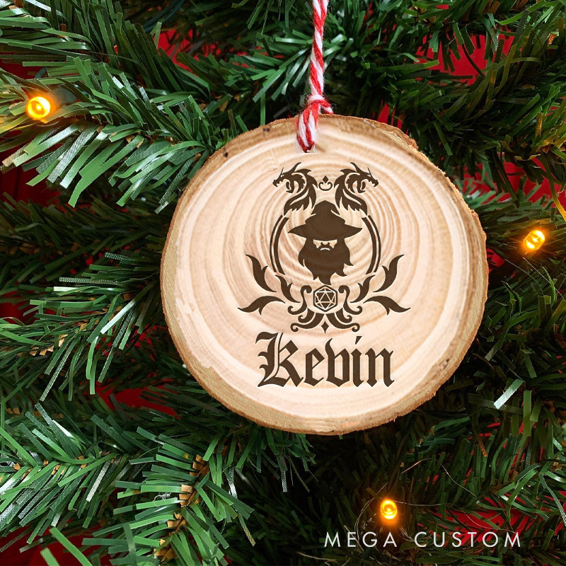 Personalized D&d Wizard Christmas Decoration Role Playing Games Enthusiasts Ornament Gift for Geek Game Lover
