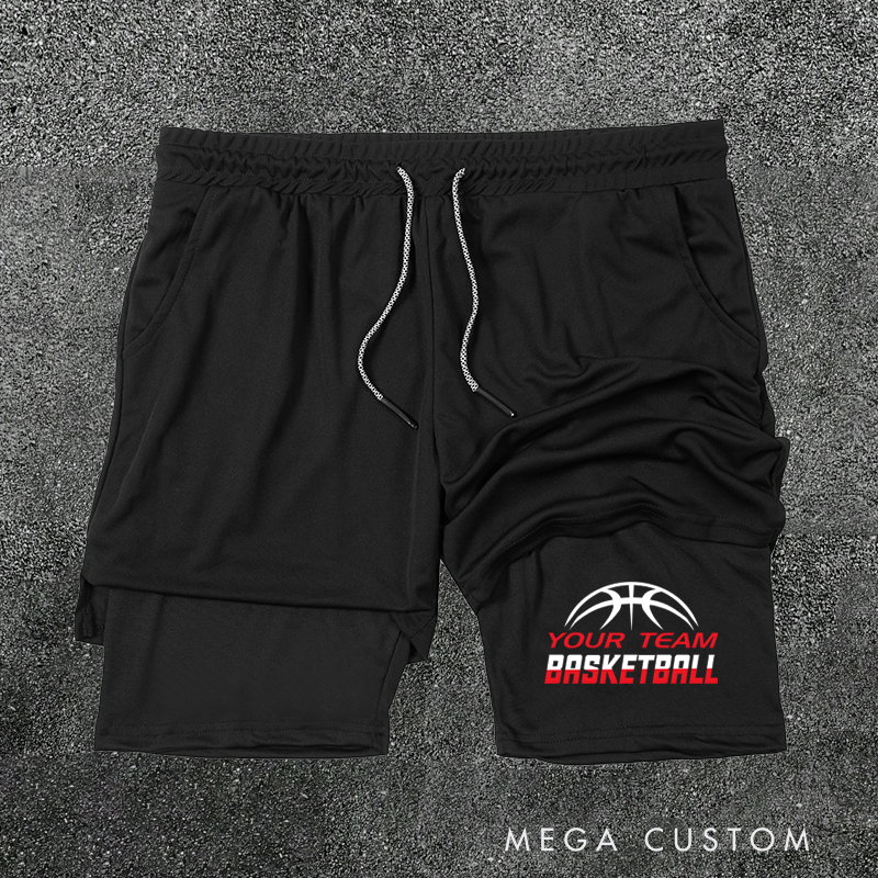 Personalized Basketball Shorts with Customizable Team Name Design